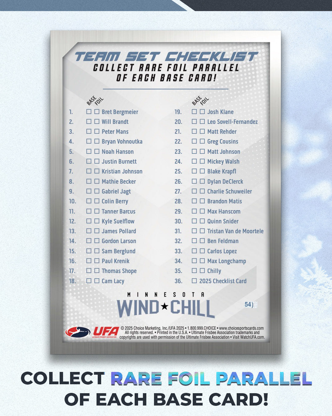Wind Chill 2025 Series Trading Card Pack