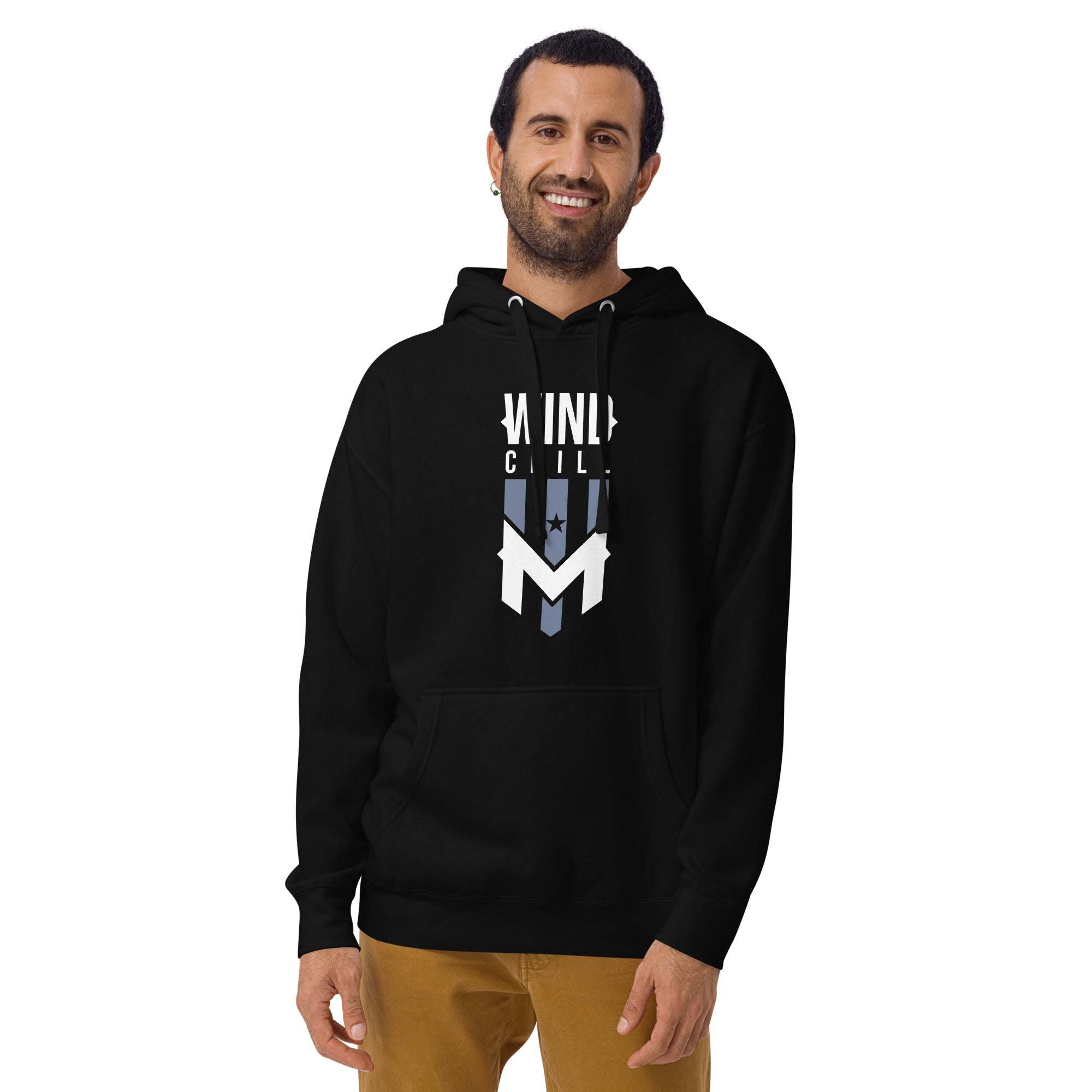 Wind Chill Black Stacked Logo Hooded Sweatshirt
