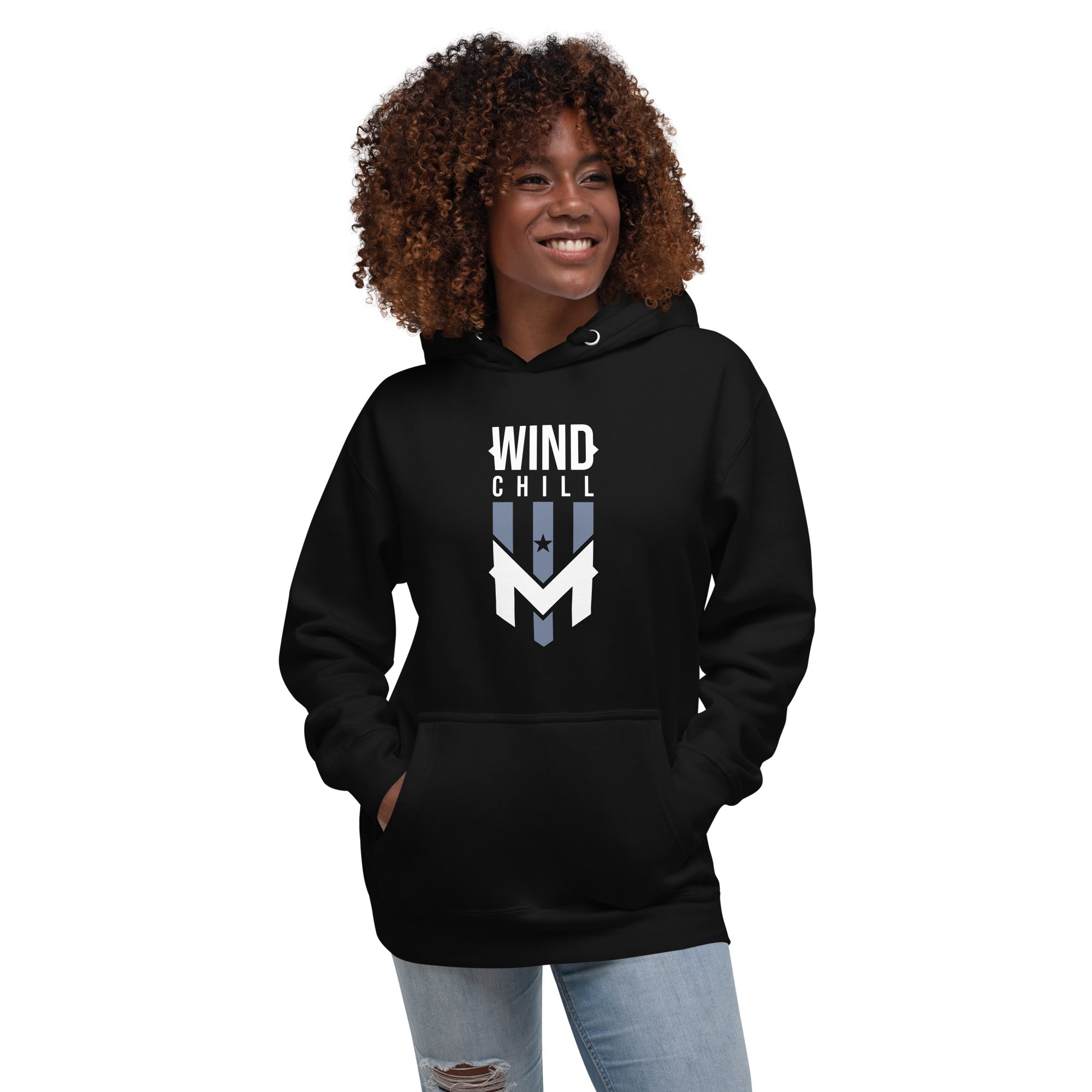 Wind Chill Black Stacked Logo Hooded Sweatshirt
