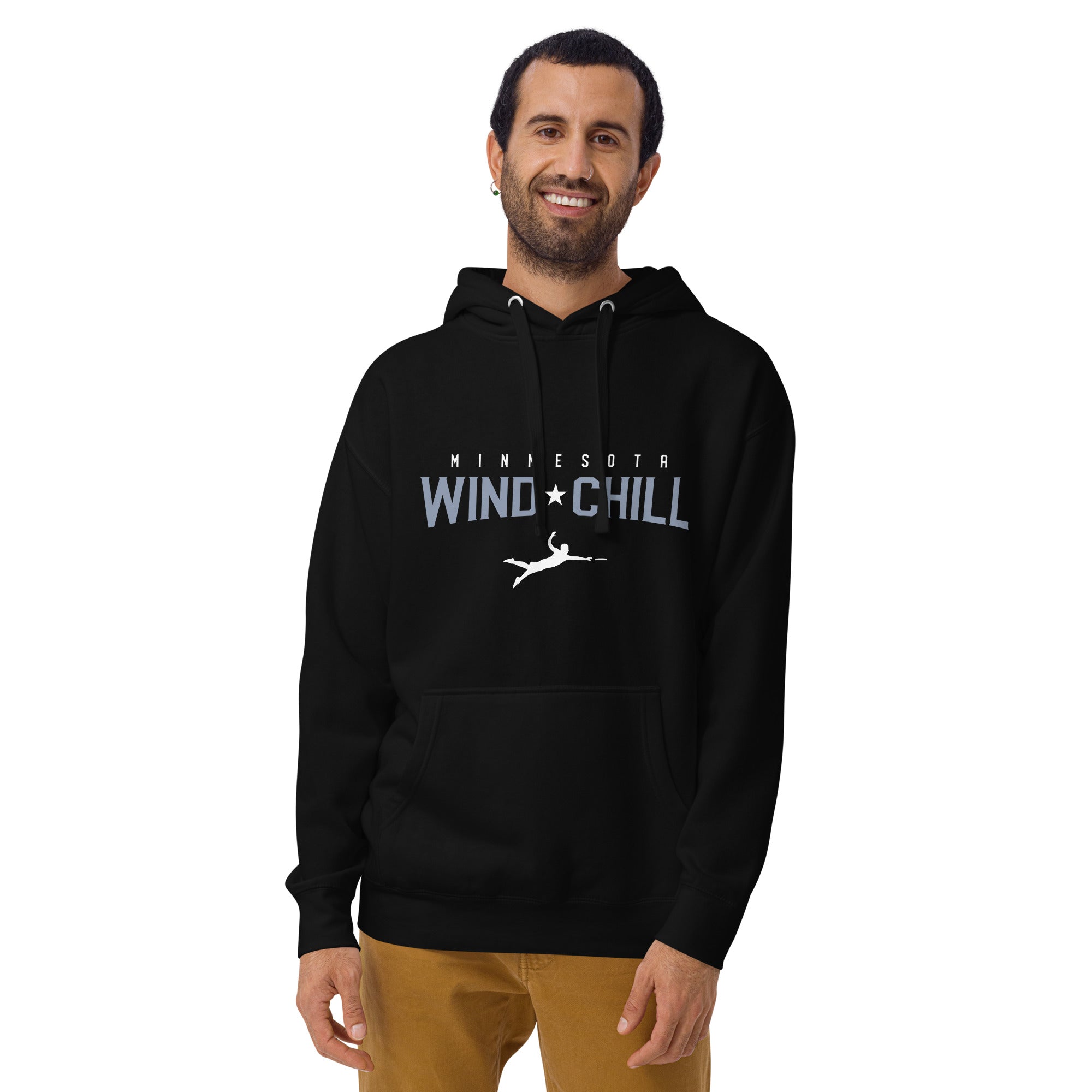 Wind Chill Black Wordmark Layout Hooded Sweatshirt