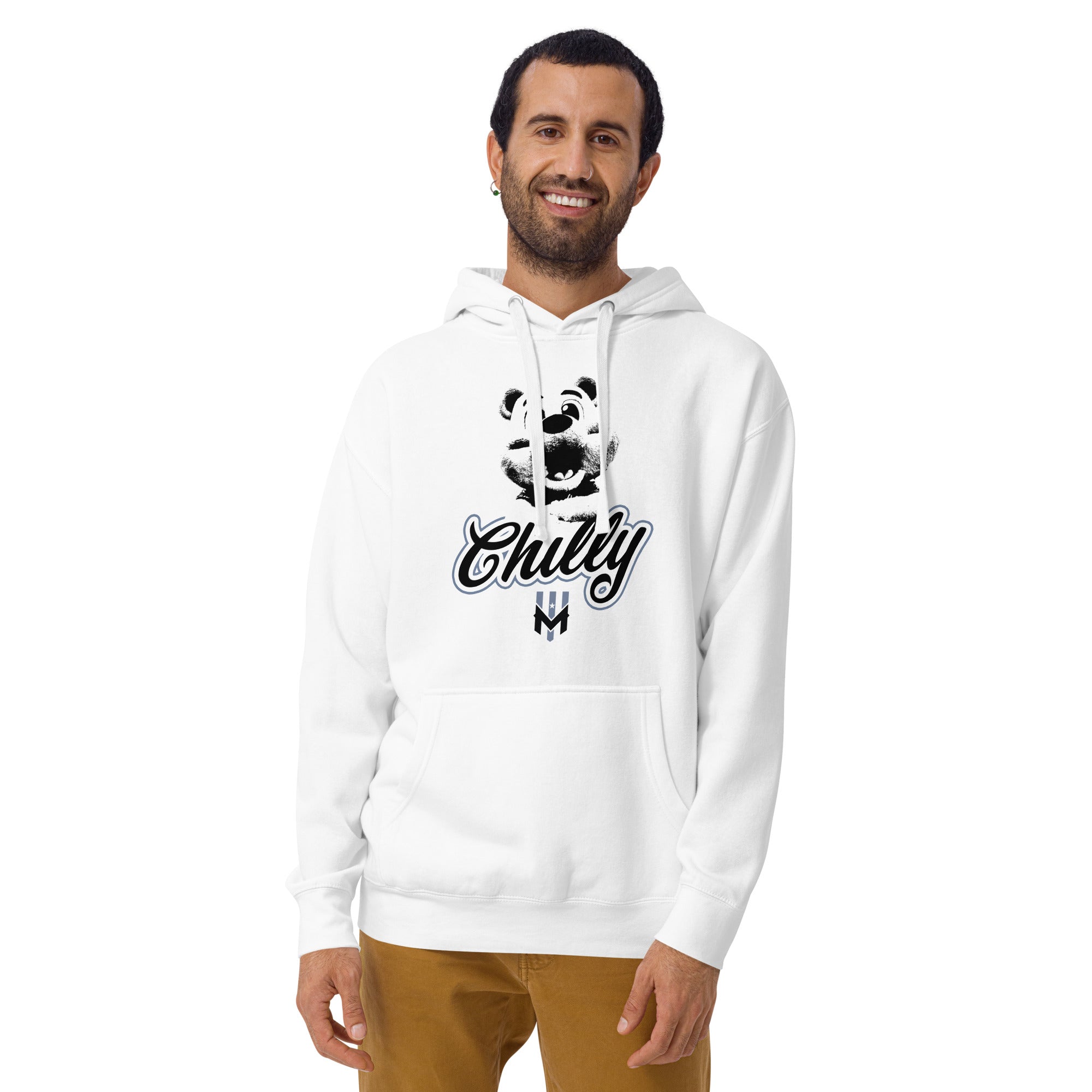 Wind Chill White "Chilly the Mascot" Hooded Sweatshirt