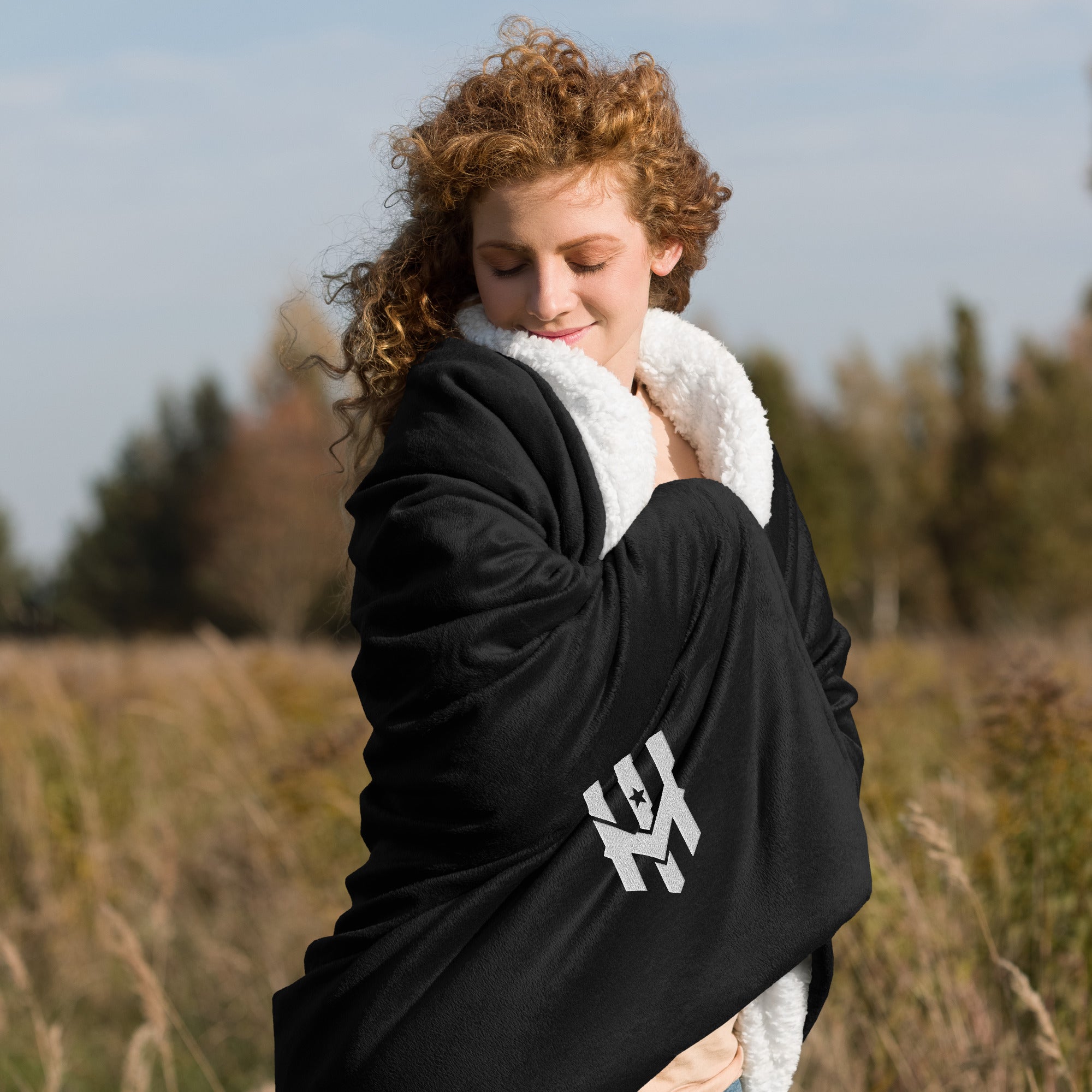 Wind Chill Embroidered Premium Sherpa Blanket (60" x 50")