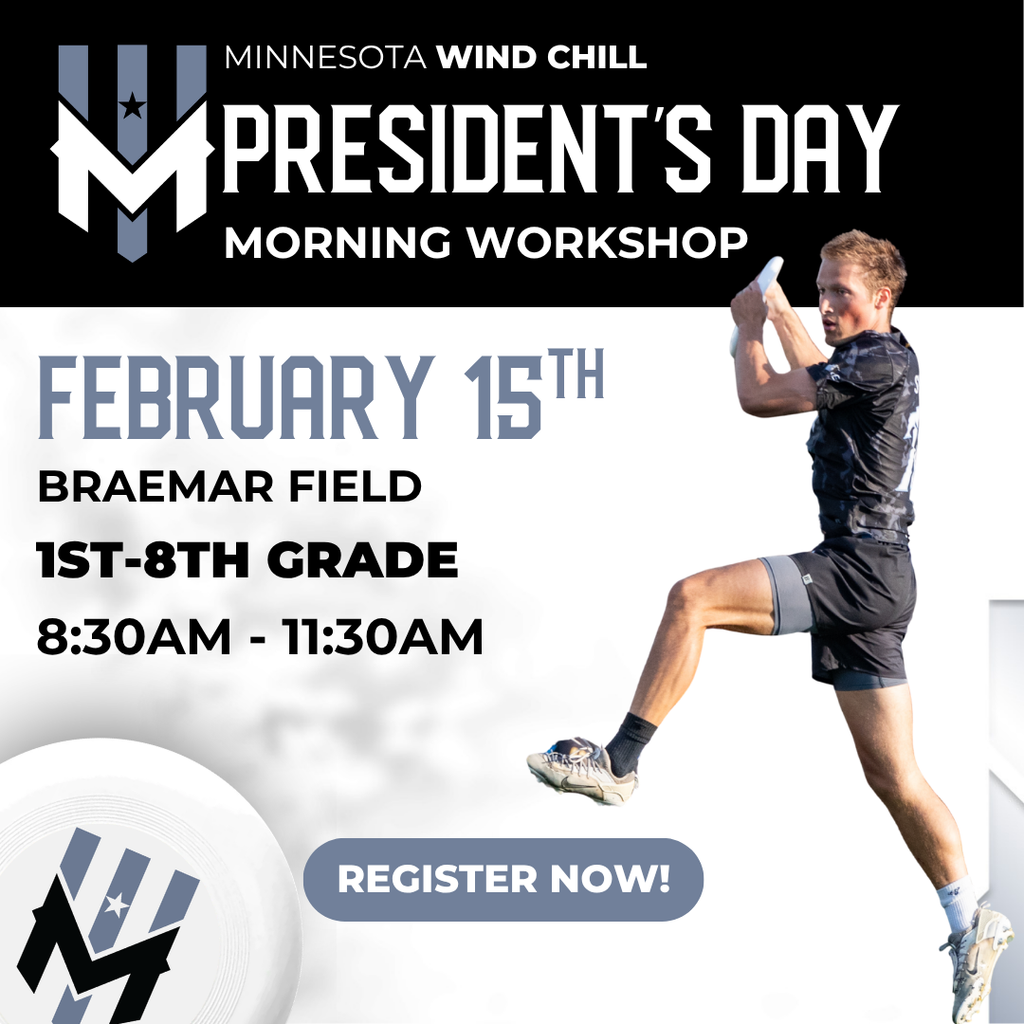 Minnesota Wind Chill Presidents' Day Morning Workshop, February 15 at Braemar Field, grades 1-8, 8:30 AM to 11:30 AM. Register now.