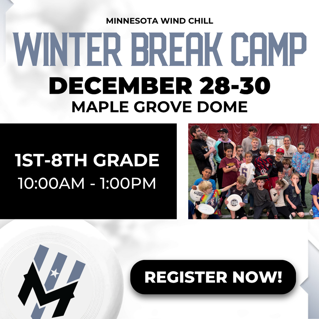 Minnesota Wind Chill Winter Break Camp, December 28-30 at Maple Grove Dome, grades 1-8, 10:00 AM to 1:00 PM. Register now.