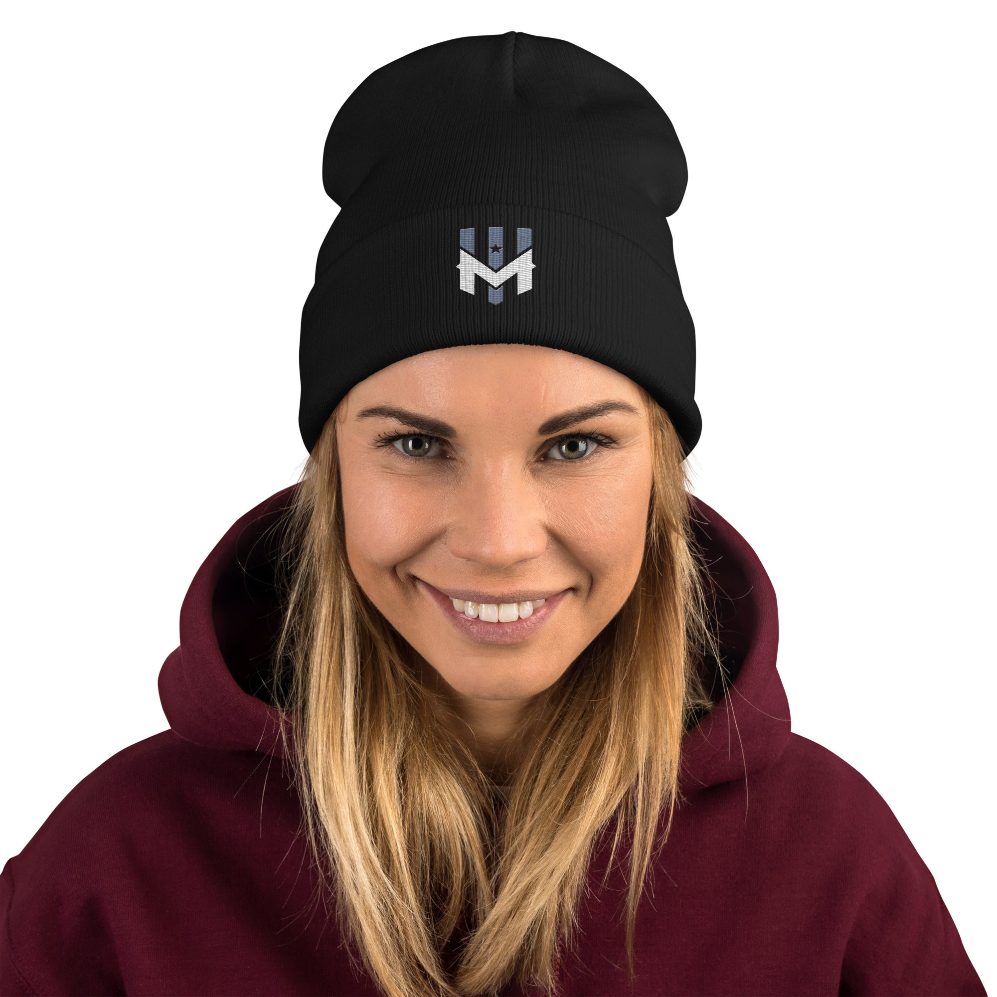 Wind Chill Black Embroidered Beanie