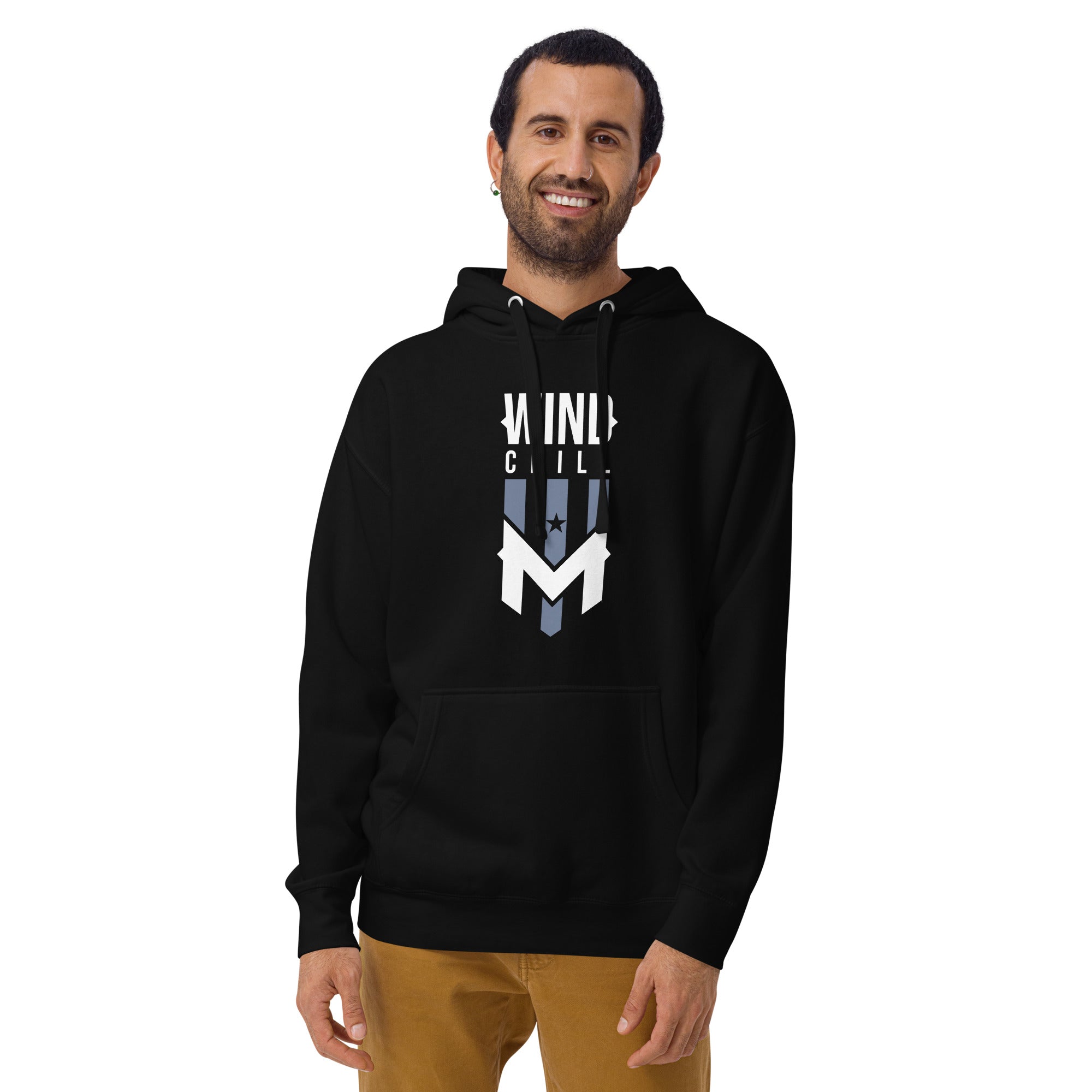 Wind Chill Black Stacked Hooded Sweatshirt