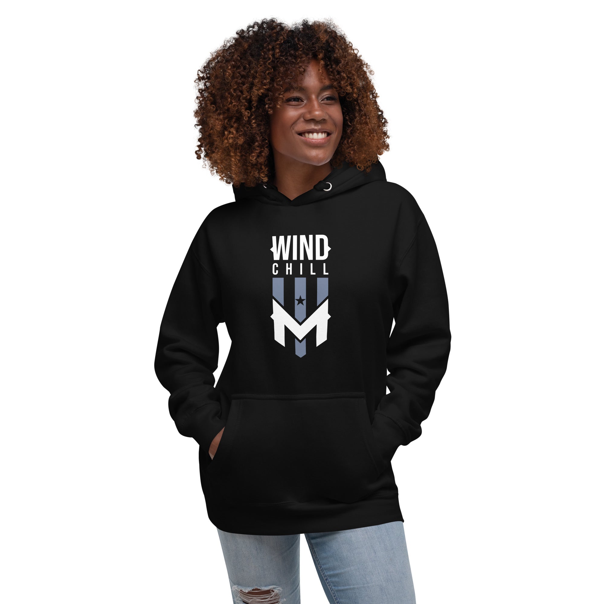 Wind Chill Black Stacked Hooded Sweatshirt