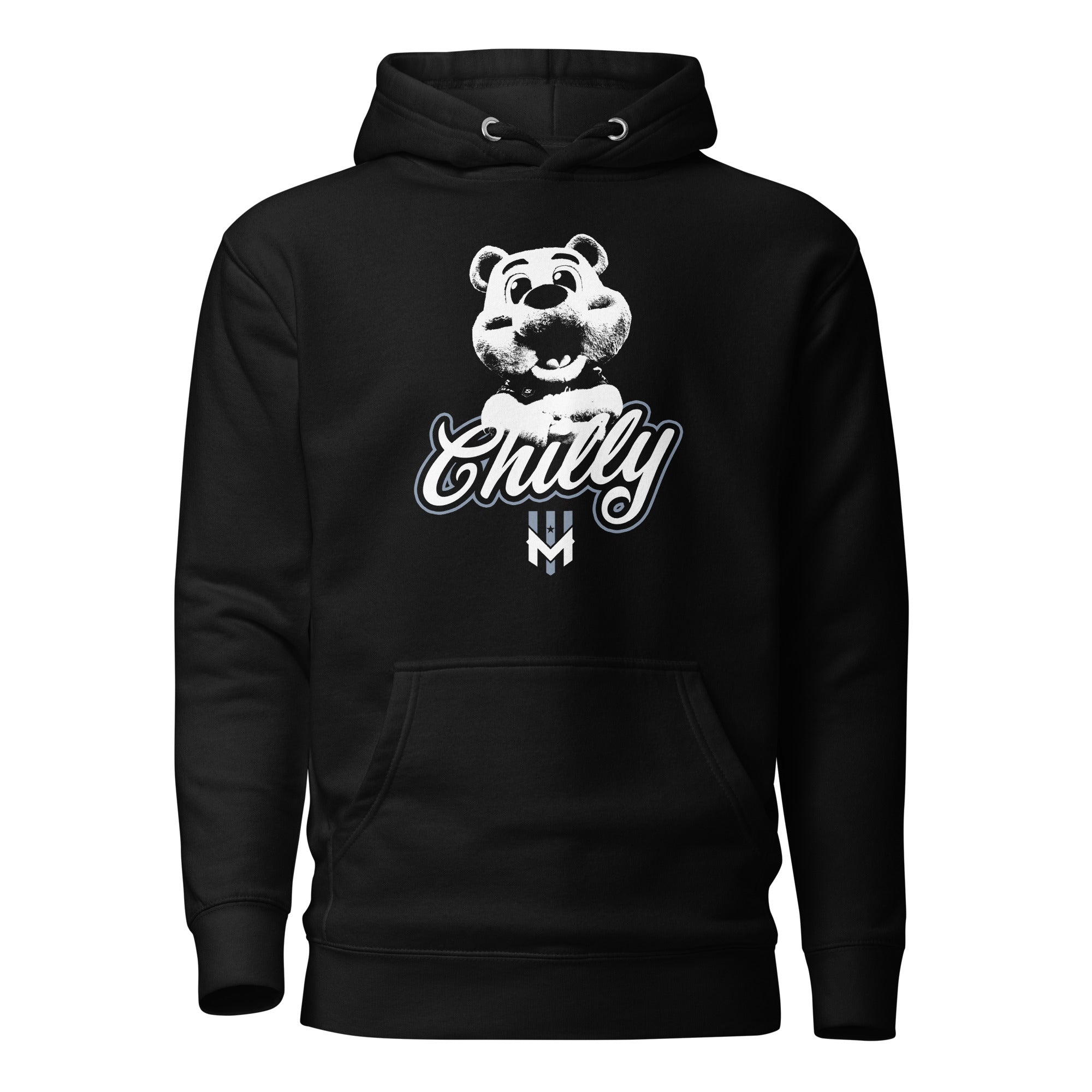 Wind Chill Black "Chilly the Mascot" Hooded Sweatshirt hi
