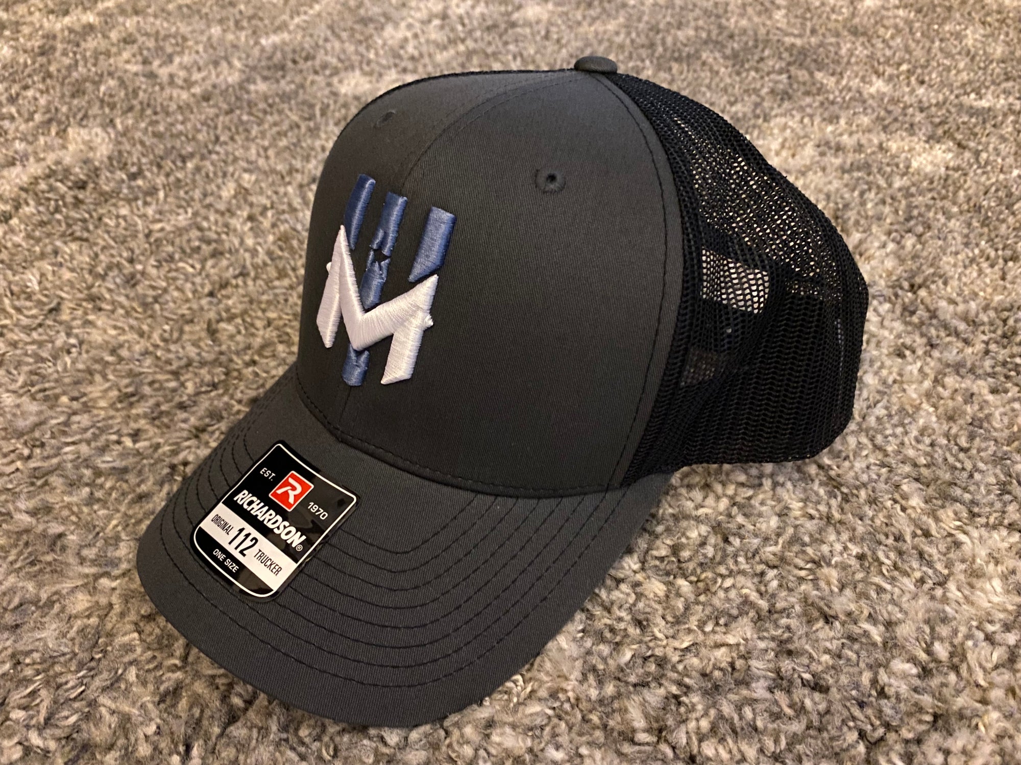 Wind Chill Richardson 112 Trucker Hat 3D Logo - Charcoal/Black
