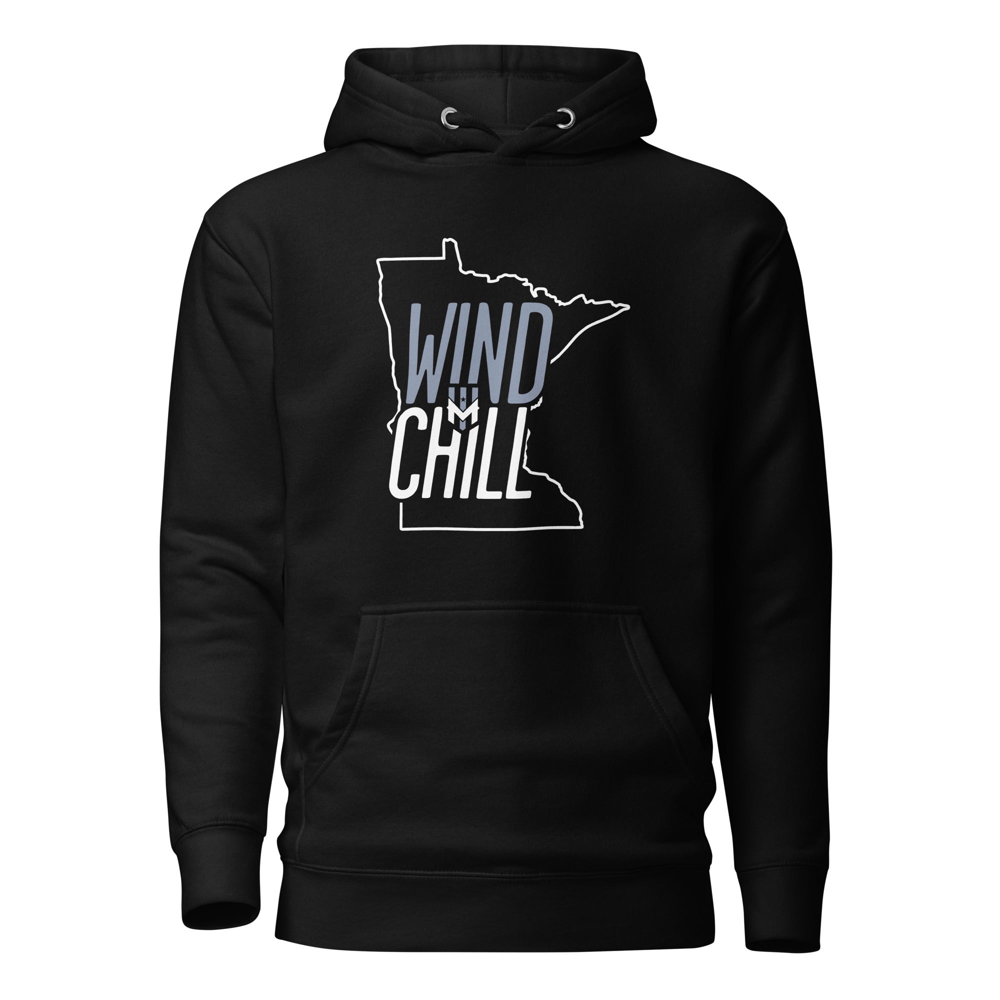 Wind Chill Black State Outline Hooded Sweatshirt